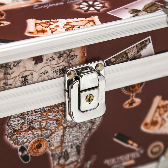 Шкатулка "Карта мореплавателя" коричневая 13х17х13 см