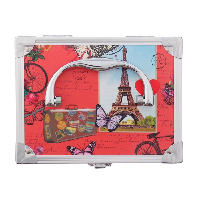 Шкатулка "Эйфелева башня на красном" 13х17х13 см