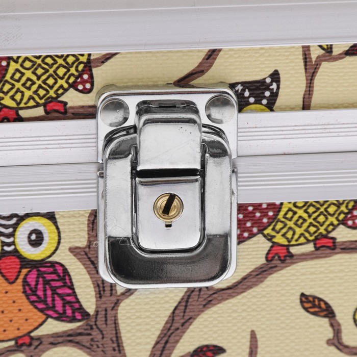 Шкатулка "Совушки на дереве" жёлтая 14х19х13 см