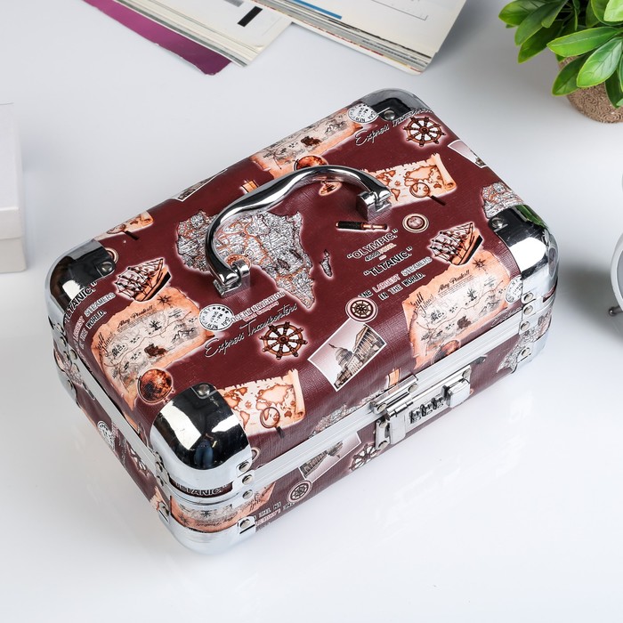 Шкатулка "Карта мореплавателя" коричневая 11,5х24,5х15,5 см