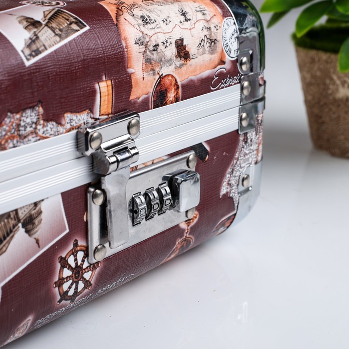 Шкатулка "Карта мореплавателя" коричневая 11,5х24,5х15,5 см