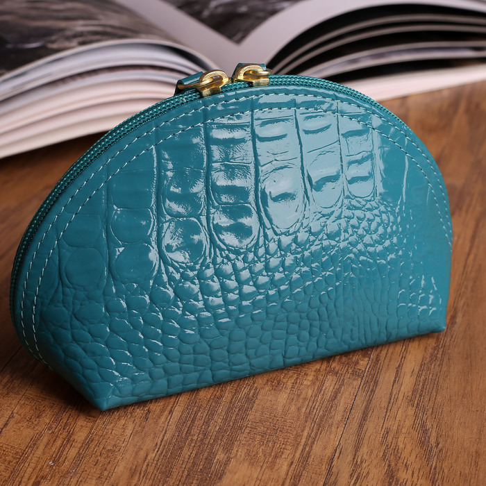 Косметичка простая, отдел на молнии, кайман бирюзовый