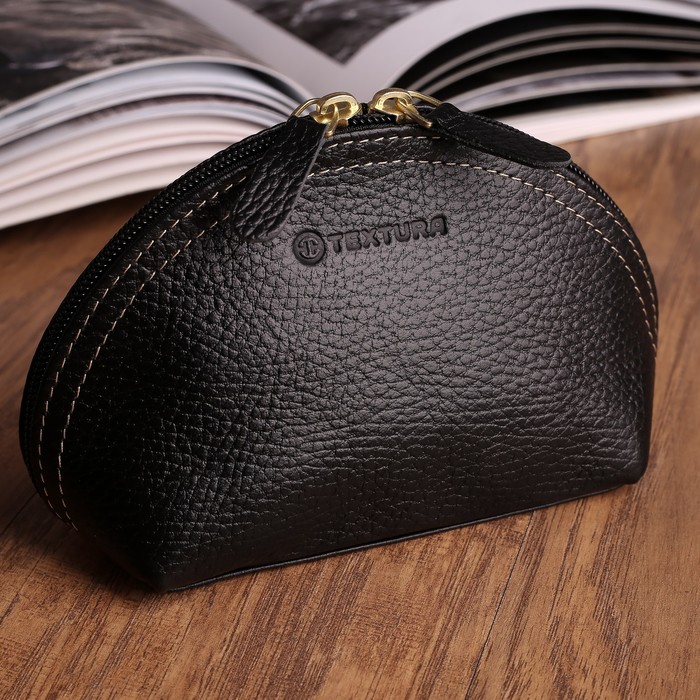 Косметичка простая, отдел на молнии, флотер чёрный