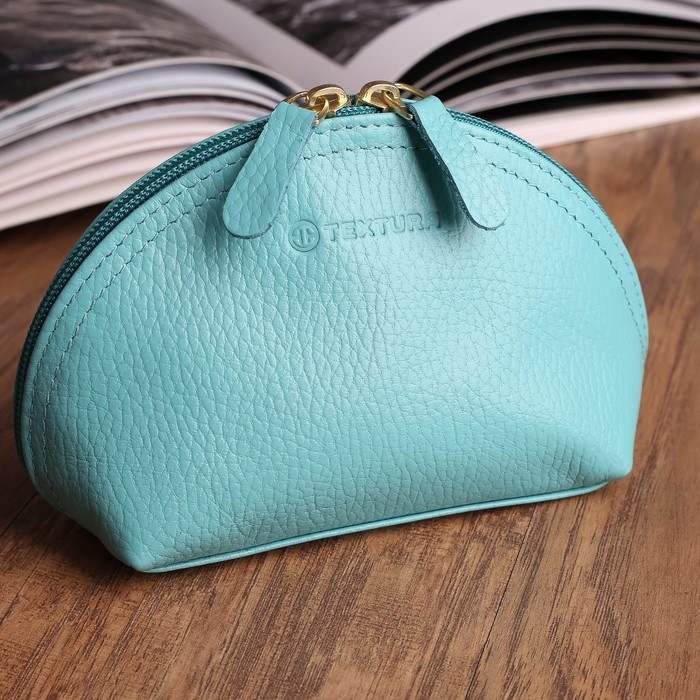 Косметичка простая, отдел на молнии, флотер, цвет бирюзовый