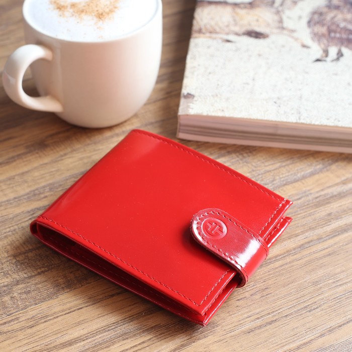 Кошелёк женский, отдел, для карт, для монет, шик, цвет алый