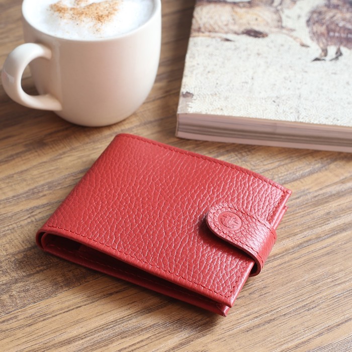 Кошелёк женский, отдел, для карт, для монет, флотер красный