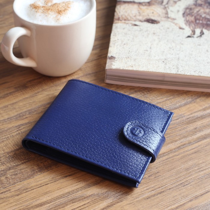 Кошелёк женский, отдел, для карт, для монет, флотер синий