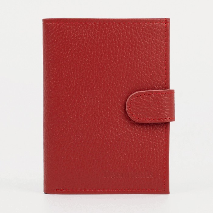 Обложка для автодокументов и паспорта, 5 карманов для карт, цвет красный