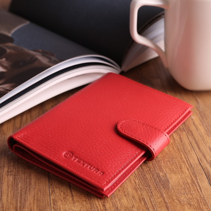 Обложка для автодокументов и паспорта, отдел для купюр, карманы для карт, флотер, цвет грейпфрут