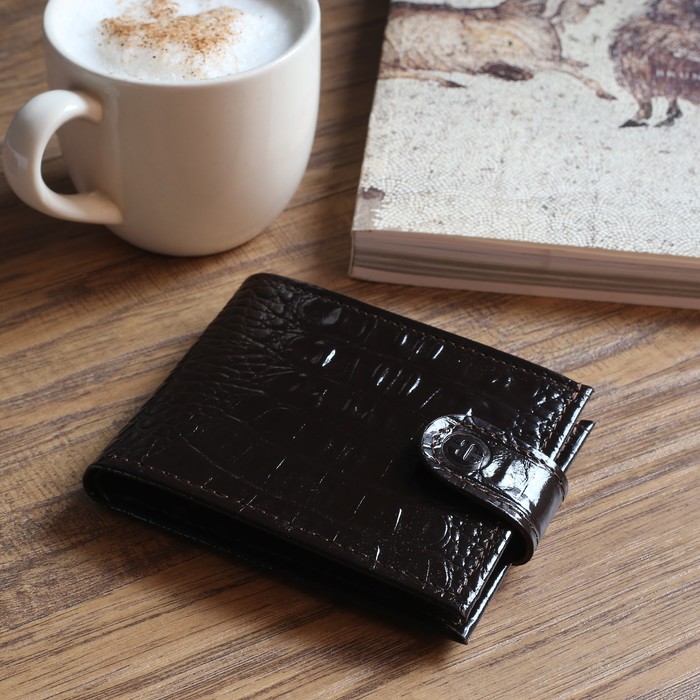 Портмоне мужское Textura, отдел для карт и монет, цвет коричневый кайман