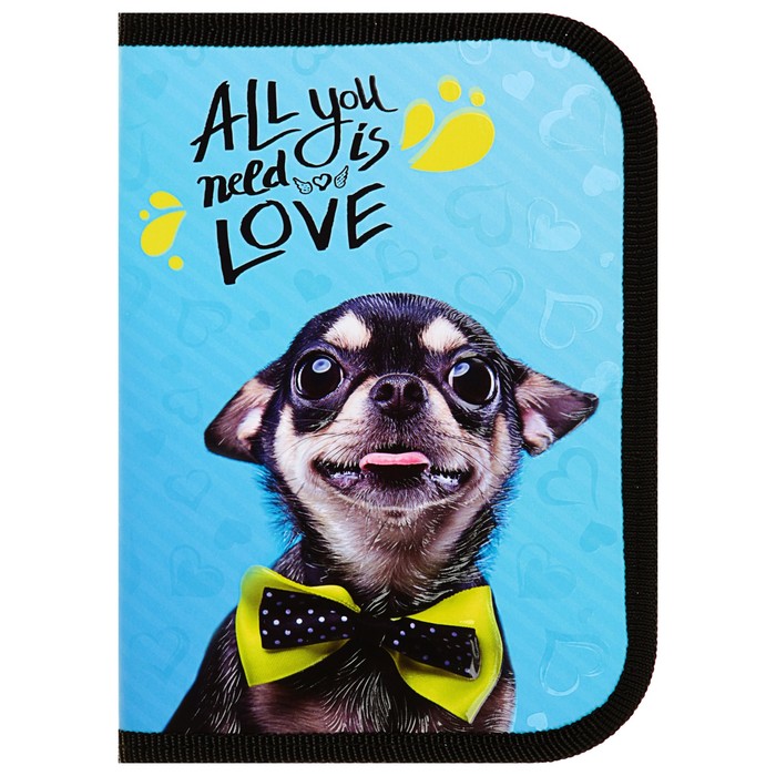 Пенал 1 секция 130*190 лам.карт ПКК 04- 11 дев конгрев, "Щенок в бабочке"