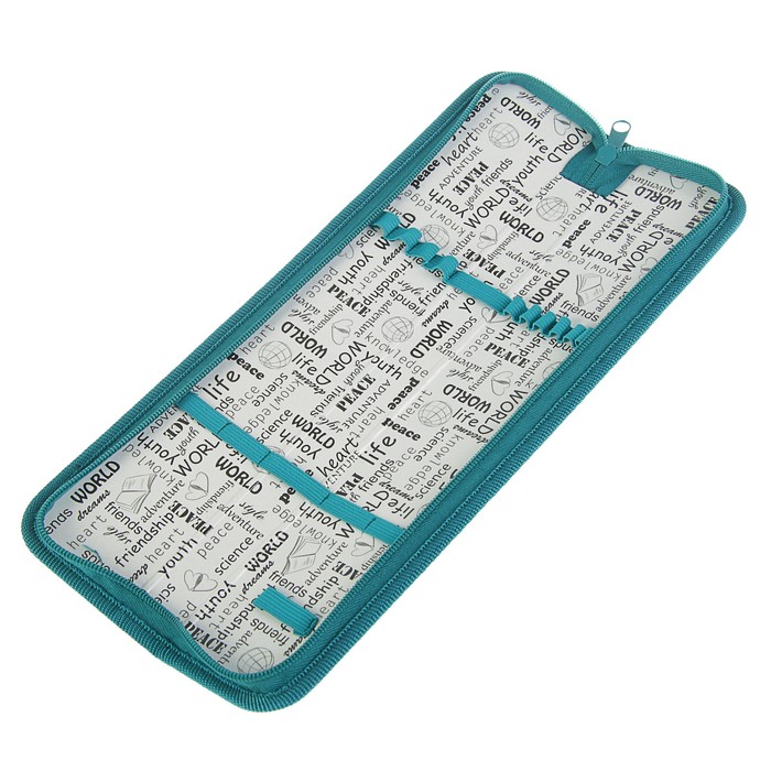 Пенал для кистей «Эмблема на бирюзовом», 340 х 70 мм, ламинированный картон, ПКК 08-5