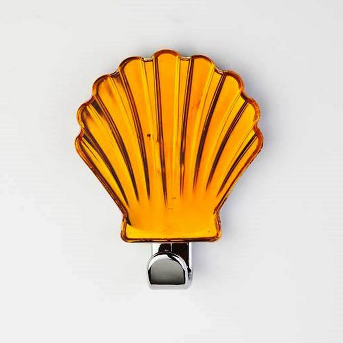 Крючок декоративный РАКУШКА жёлтый