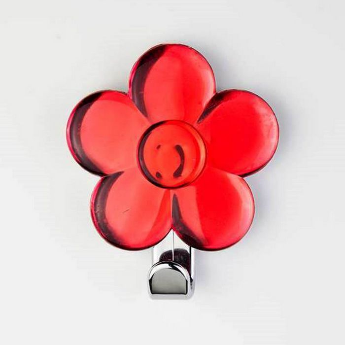Крючок декоративный ЦВЕТОК красный
