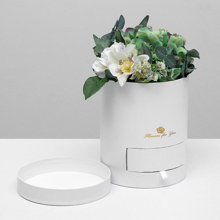 Коробка подарочная, белый, 11,5 х 11,5 х 24 см