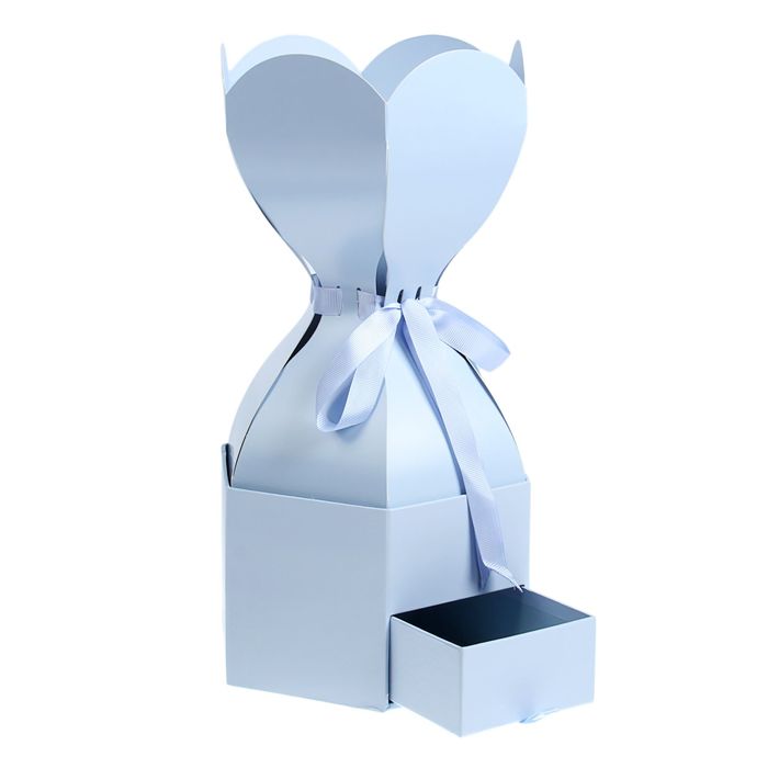 Коробка подарочная, голубой, 20 х 20 х 40 см