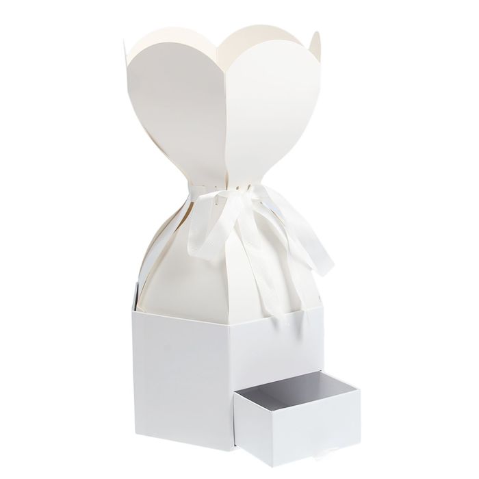 Коробка подарочная, белый, 20 х 20 х 40 см