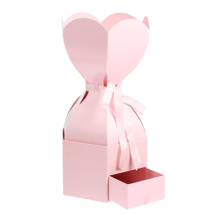 Коробка подарочная, розовый, 20 х 20 х 40 см