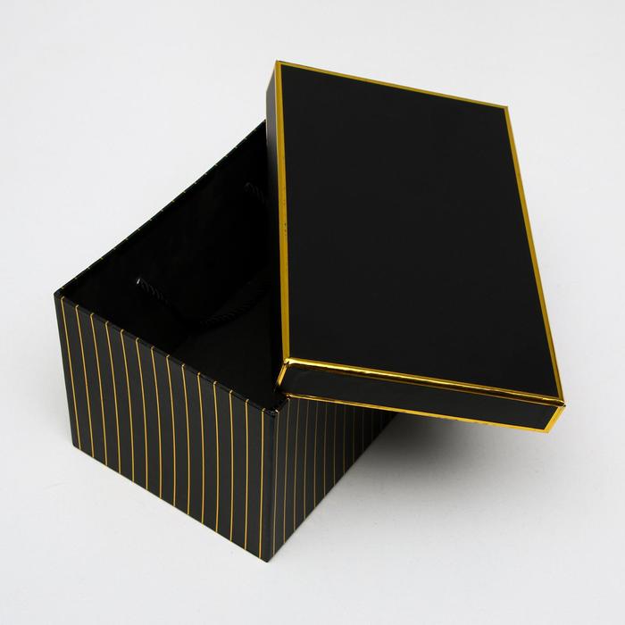 Набор коробок 3в1, чёрный, 33 х 23 х 19 - 27 х 17 х 15 см