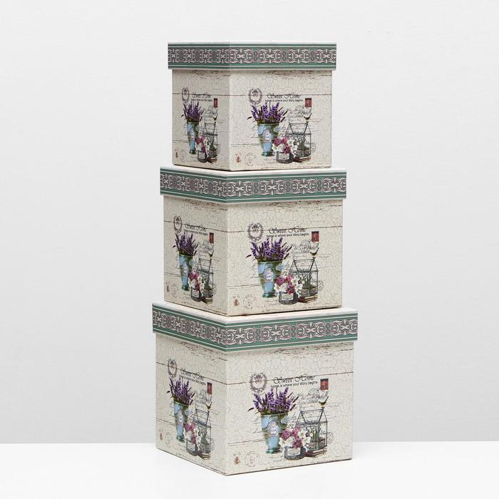 Набор коробок 3в1, 16 х 16 х 16 - 13 х 13 х 13 см