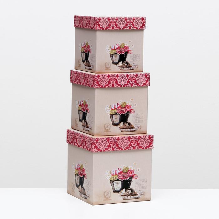 Набор коробок 3в1, 16 х 16 х 16 - 13 х 13 х 13 см