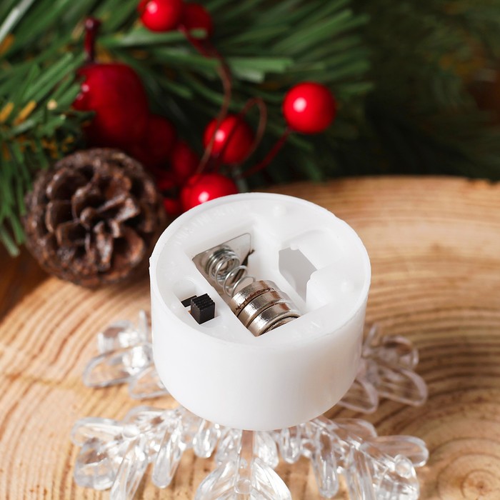 Свеча светодиодная "Снежинка", переливается разными цветами