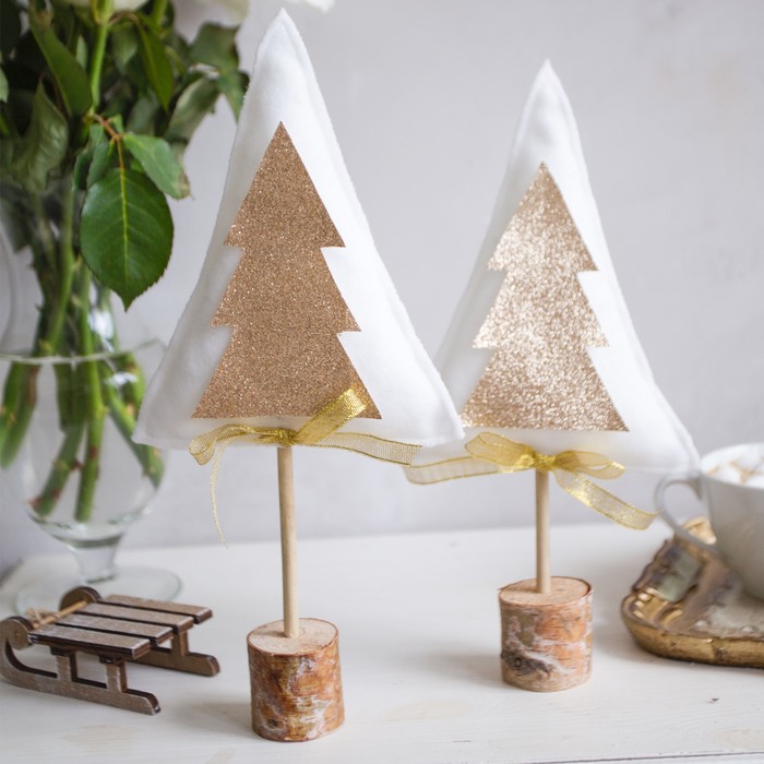 Ёлки на подставке «Искры волшебства», набор для шитья, 10,5 × 16 × 5 см