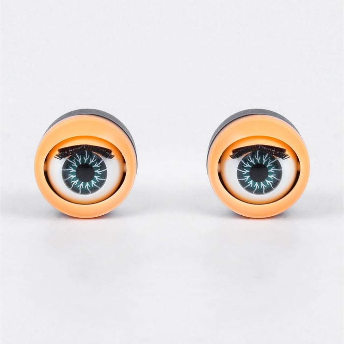 Глаза моргающие с ресничками, полупрозрачные, набор 2 шт, цвет голубой, размер 1 шт 2,2 см