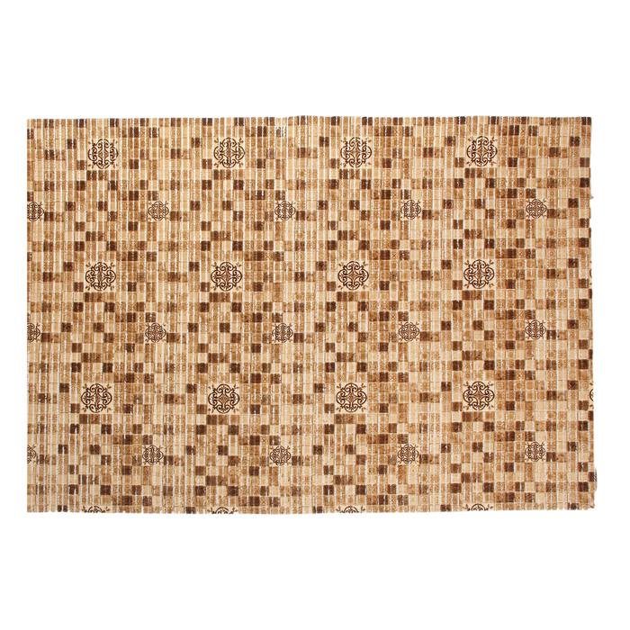 Коврик напольный ПВХ ширина 65 см, рулон 15 м "Мелкая клетка", цвет коричневый