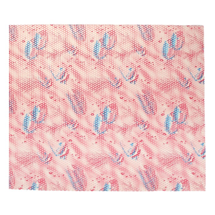 Коврик напольный ПВХ ширина 65 см, рулон 15 м "Рыбки", цвет розовый