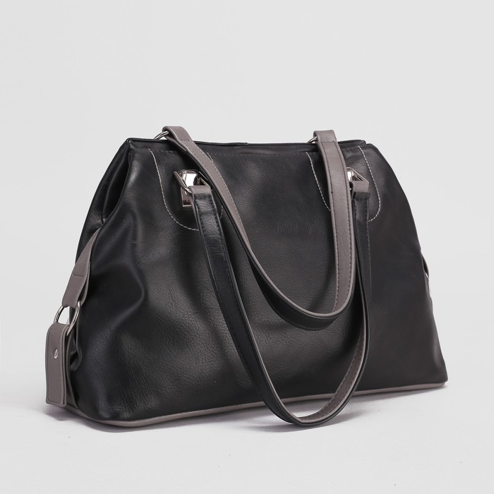 Сумка женская, отдел на молнии, наружный карман, цвет чёрный