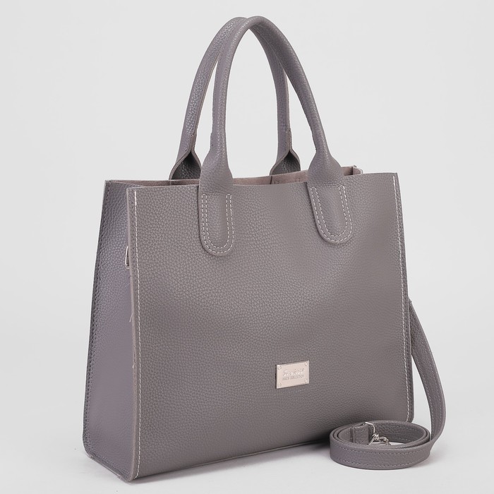 Сумка женская, отдел на молнии, цвет серый