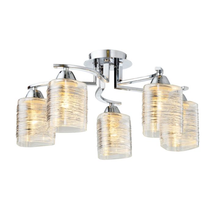 Люстра потолочная "NADI" 5хЕ27x60W хром, серебро 61x61x28см