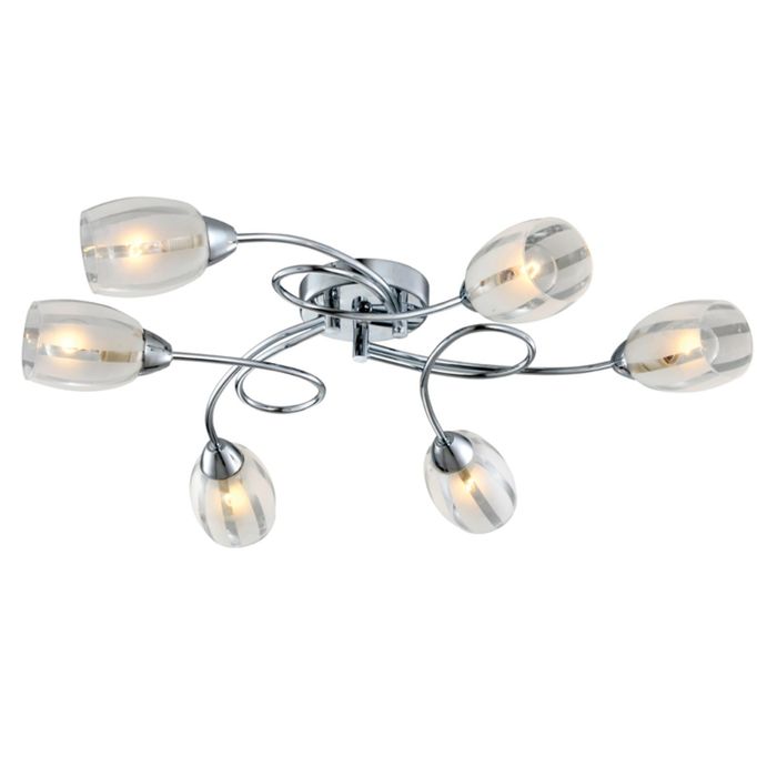 Люстра потолочная "TORINO" 6хЕ14х40W хром 65x65x11см