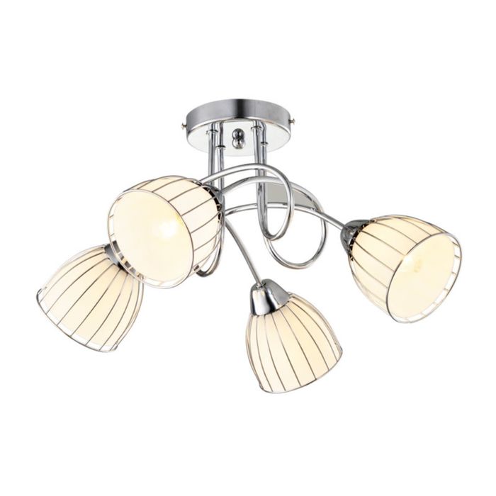 Люстра потолочная "VISAVI" 4хЕ14х40W никель 67x67x25см