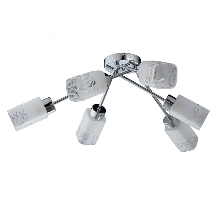 Люстра потолочная "CONTRA" 6xE14x40W хром 65x40x25см