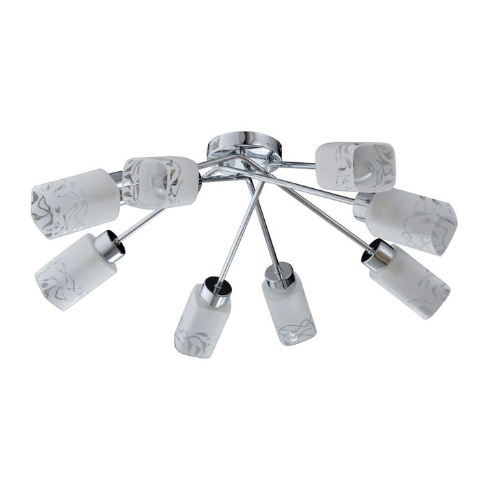 Люстра потолочная "CONTRA" 8xE14x40W хром 70x70x20см