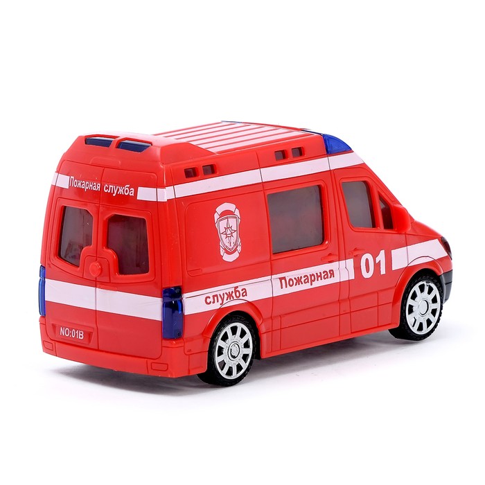 Машина "Пожарная служба", световые и звуковые эффекты, работает от батареек