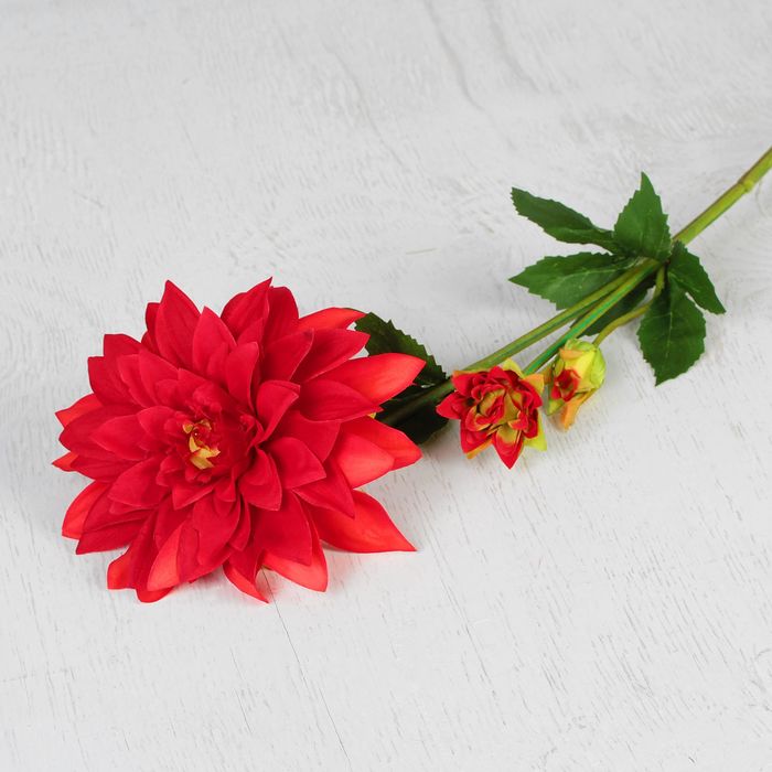 Цветы искусственные "Георгин метрополь" 14*53 см, красный