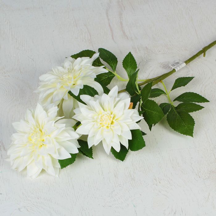 Цветы искусственные "Георгин поло" 15*85 см, белый