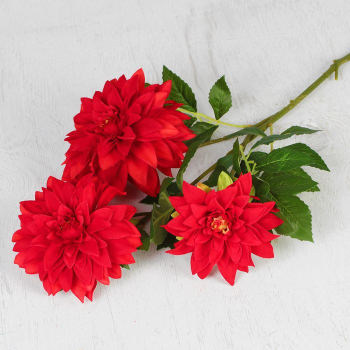 Цветы искусственные "Георгин поло" 15*85 см, красный