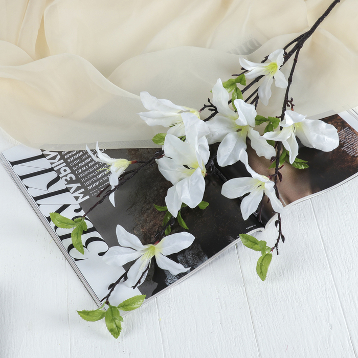 Цветы искусственные "Орхидея схизантус" 86 см, белая