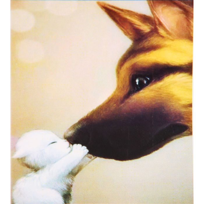 Алмазная вышивка с частичным заполнением "Знакомство" с подставкой