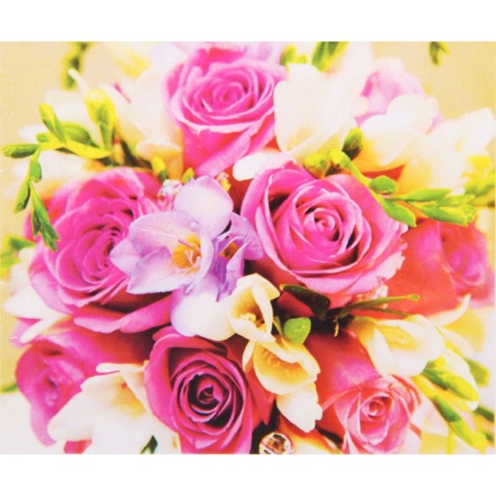 Алмазная вышивка с частичным заполнением "Букет роз" с подставкой