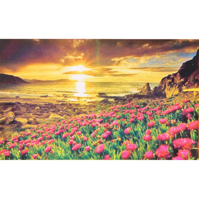 Алмазная вышивка с частичным заполнением "Закат" с подставкой