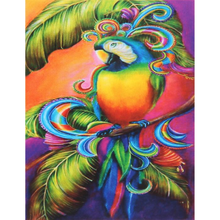 Алмазная вышивка с частичным заполнением "Попугай" с подставкой