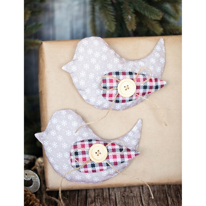 Декор для упаковки подарков «Птички», набор для шитья, 22 × 33 × 14 см