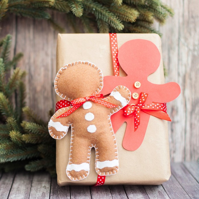 Декор для упаковки подарков «Имбирный пряник», набор для шитья, 22 × 33 × 14 см