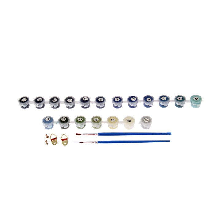 Роспись по холсту "Волк в ночи" по номерам с красками по 3 мл+ кисти+крепеж 30*40