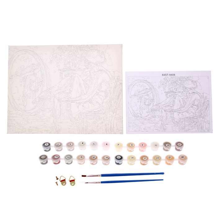 Роспись по холсту "Балерина у зеркала" по номерам с красками по 3 мл+ кисти+крепеж 30*40